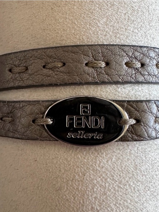 Fendi Jewelry - Fendi Selleria Black Metallic Logo Plaque Bracelet